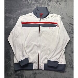Vintage Converse Wade Track Jacket Mens XL White Red Y2K Full Zip Athletic